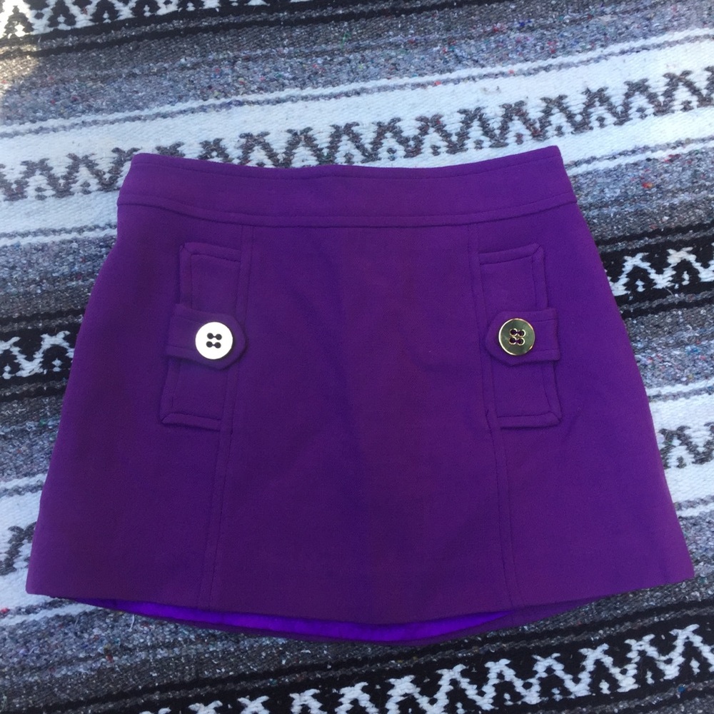 Milly Minis Purple Skirt with Gold Buttons Girls 8